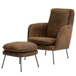 Fauteuil Himos fluweel - Microvezel Goda: Chocoladebruin - Chrome - Zonder hocker