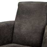 Fauteuil Himos Velours - Microfibre Goda: Anthracite - Chrome - Sans repose-pieds