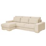 Ecksofa Gurabo Cordstoff Lola: Creme - Longchair davorstehend links