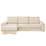 Ecksofa Gurabo Cordstoff Lola: Creme - Longchair davorstehend links