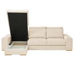 Ecksofa Gurabo Cordstoff Lola: Creme - Longchair davorstehend links