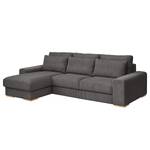 Ecksofa Gurabo Cordstoff Lola: Grau - Longchair davorstehend links