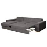 Ecksofa Gurabo Cordstoff Lola: Grau - Longchair davorstehend links