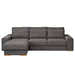 Ecksofa Gurabo Cordstoff Lola: Grau - Longchair davorstehend links