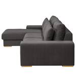 Ecksofa Gurabo Cordstoff Lola: Grau - Longchair davorstehend links