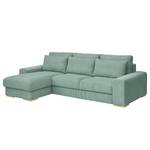 Ecksofa Gurabo Cordstoff Lola: Babyblau - Longchair davorstehend links