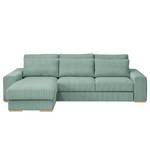 Ecksofa Gurabo Cordstoff Lola: Babyblau - Longchair davorstehend links