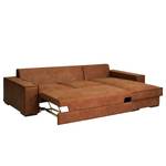 Ecksofa Gurabo Microfaser Yaka: Cognac - Longchair davorstehend rechts