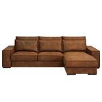 Ecksofa Gurabo Microfaser Yaka: Cognac - Longchair davorstehend rechts