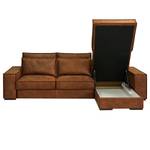 Ecksofa Gurabo Microfaser Yaka: Cognac - Longchair davorstehend rechts