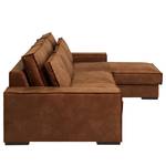 Ecksofa Gurabo Microfaser Yaka: Cognac - Longchair davorstehend rechts