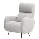 Fauteuil Vains Bouclé Stof Basima: Lichtgrijs - Met hocker