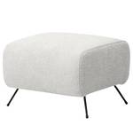 Fauteuil Vains Bouclé Stof Basima: Lichtgrijs - Met hocker