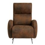 Fauteuil Vains Microfibre Goda: Marron chocolat - Avec repose-pieds