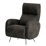 Fauteuil Vains Microvezel Goda: Antracietkleurig - Met hocker