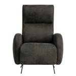 Fauteuil Vains Microvezel Goda: Antracietkleurig - Met hocker