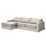 Ecksofa Dailman Longchair mit Husse Webstoff Haiba: Hellgrau - Longchair davorstehend links