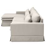 Ecksofa Dailman Longchair mit Husse Webstoff Haiba: Hellgrau - Longchair davorstehend links