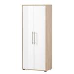 Aktenschrank Antero 164 cm Weiß Glanz / Eiche Hell Dekor