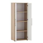 Aktenschrank Antero 164 cm Weiß Glanz / Eiche Hell Dekor