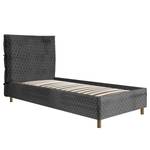 Gestoffeerd bed Sahalie Geweven stof Sabira: Grijs - 90 x 200cm