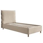 Gestoffeerd bed Sahalie Geweven stof Sabira: Beige - 90 x 200cm