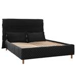 Gestoffeerd bed Sahalie Geweven stof Sabira: Zwart - 140 x 200cm