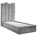 Gestoffeerd bed Foaker Velours Vela: Grijs - 90 x 200cm