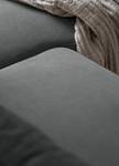 Canapé panoramique Sagata Velours côtelé Onika: Anthracite - Méridienne courte à droite / longue à gauche (vue de face) - Fonction couchage - Coffre de lit