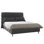 Gestoffeerd bed Sahalie Geweven stof Sabira: Grijs - 140 x 200cm