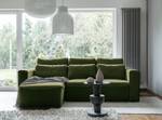 Ecksofa Ireu mit Longchair Longchair universal - Flachgewebe Nea: Olivgrün