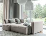 Divano con chaise longue Ireu Direzione universale - Tessuto Nea: grigio chiaro