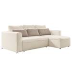 Ecksofa Ireu mit Longchair Longchair universal - Flachgewebe Nea: Cappuccino