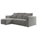 Ecksofa Ireu mit Longchair Longchair universal - Flachgewebe Nea: Dunkelgrau