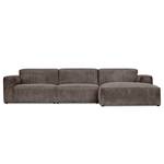 Ecksofa LORALAI mit Longchair Cordstoff Lola: Espresso - Ecke davorstehend rechts