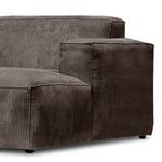 Ecksofa LORALAI mit Longchair Cordstoff Lola: Espresso - Ecke davorstehend rechts