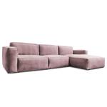 Hoekbank LORALAI met chaise longue Velours Ravi: Mauve - Hoek vooraanzicht rechts