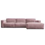 Hoekbank LORALAI met chaise longue Velours Ravi: Mauve - Hoek vooraanzicht rechts