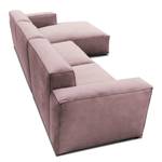 Ecksofa LORALAI mit Longchair Samt Ravi: Mauve - Ecke davorstehend rechts