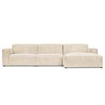 Ecksofa LORALAI mit Longchair Cordstoff Lola: Creme - Ecke davorstehend rechts