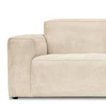 Ecksofa LORALAI mit Longchair Cordstoff Lola: Creme - Ecke davorstehend rechts