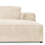 Ecksofa LORALAI mit Longchair Cordstoff Lola: Creme - Ecke davorstehend rechts