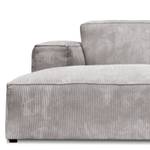 Ecksofa LORALAI mit Longchair Cordstoff Lola: Hellgrau - Ecke davorstehend links