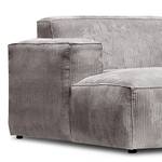 Ecksofa LORALAI mit Longchair Cordstoff Lola: Hellgrau - Ecke davorstehend links