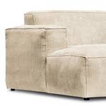 Ecksofa LORALAI mit Longchair Cordstoff Lola: Creme - Ecke davorstehend links