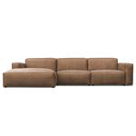 Ecksofa LORALAI mit Longchair Microfaser Pina: Braun - Ecke davorstehend links