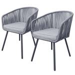 Set di 2 sedie da giardino NOXI Acciaio / Poliestere - Color grigio chiaro