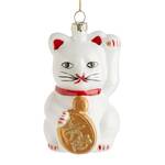 Addobbo albero Natale HANG ON Gatto Vetro - Bianco