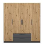 Drehtürenschrank Style Up Eiche Artisan Dekor / Graumetallic - Breite: 181 cm - Ohne Spiegeltür/-en