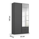 Drehtürenschrank Style Up Graumetallic - Breite: 90 cm - Mit Spiegeltür/-en